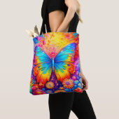 Kleurrijke creatieve vlinder kunst illustratie tote bag (Dichtbij)