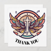 Kleurrijke Cross Agnel Wings verheugen zich Bedankkaart (Voorkant / Achterkant)