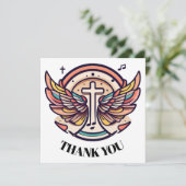 Kleurrijke Cross Agnel Wings verheugen zich Bedankkaart (Staand voorkant)