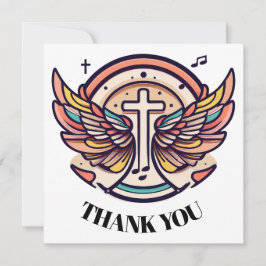 Kleurrijke Cross Agnel Wings verheugen zich Bedankkaart