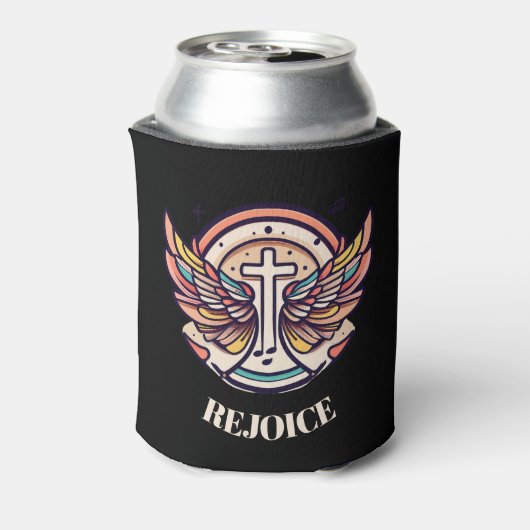 Kleurrijke Cross Agnel Wings verheugen zich Blikjeskoeler (Blikje Achterkant)