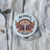 Kleurrijke Cross Agnel Wings verheugen zich Ronde Button 4,0 Cm (In situ)