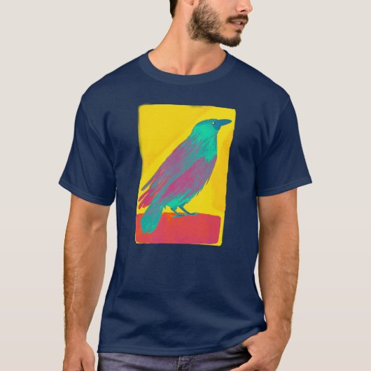 Kleurrijke Crow Waterverf T-shirt (Voorkant)