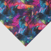 Kleurrijke Crown Raven Print Tissuepapier (Detail)