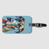 Kleurrijke Cubistische Dog  Bagagelabel (Voorkant (horizontaal))