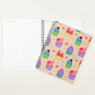 Kleurrijke Cup cakes Patroon Planner