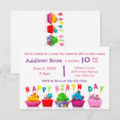 Kleurrijke Cupcake - 3x5 Meisje Verjaardag Kaart (Voorkant / Achterkant)