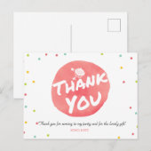 KLEURRIJKE CUPCAKE BEDANKT BRIEFKAART (Voorkant / Achterkant)