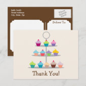 Kleurrijke cupcake boom dank u briefkaart (Voorkant / Achterkant)