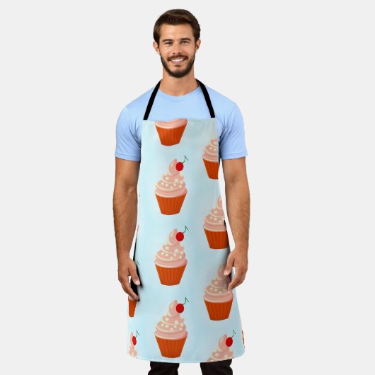 Kleurrijke cupcake schort (Gedragen)