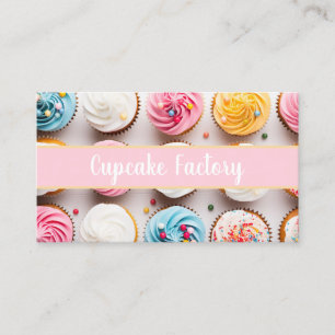 Kleurrijke cupcakes Bakkerij Individuele naam Visitekaartje