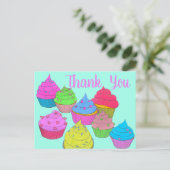 Kleurrijke Cupcakes Bedankt 2 Briefkaart (Staand voorkant)