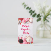 Kleurrijke cupcakes en snoep bakkerij visitekaartje (Staand voorkant)