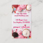 Kleurrijke cupcakes en snoep bakkerij visitekaartje (Achterkant)