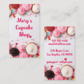 Kleurrijke cupcakes en snoep bakkerij visitekaartje (Voorkant / Achterkant)