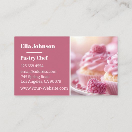 Kleurrijke cupcakes gebak achtergrond visitekaartje (Achterkant)