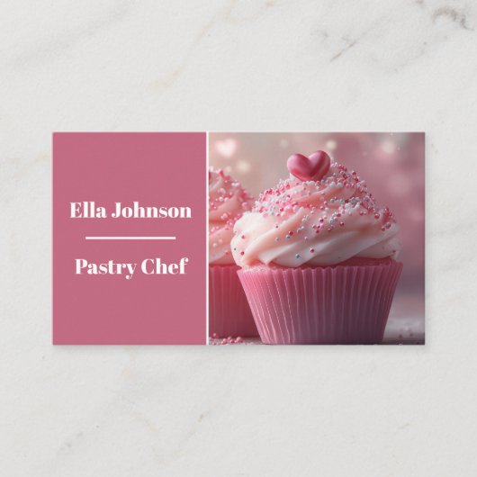 Kleurrijke cupcakes gebak achtergrond visitekaartje (Voorkant)