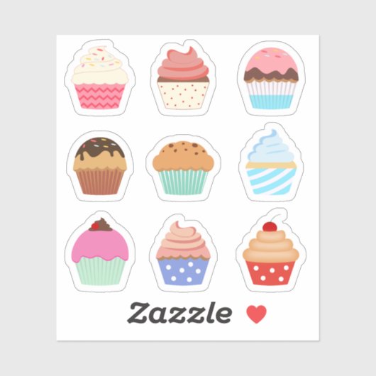 Kleurrijke Cupcakes Muffins Decoratie Planner Sticker (Vel)