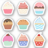 Kleurrijke Cupcakes Muffins Decoratie Planner Sticker (Voorkant)