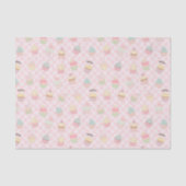 Kleurrijke Cupcakes op Pink Gingham Tissuepapier (Voorkant)