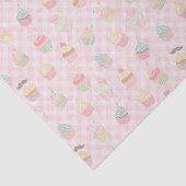 Kleurrijke Cupcakes op Pink Gingham Tissuepapier (Detail)