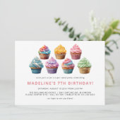 Kleurrijke cupcakes | Schattigee Kinder meisjes ve Kaart (Staand voorkant)