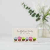 Kleurrijke Cupcakes Visitekaartje (Staand voorkant)