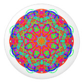 Kleurrijke Curve Mandala Boho Keramische Knop (Voorkant)