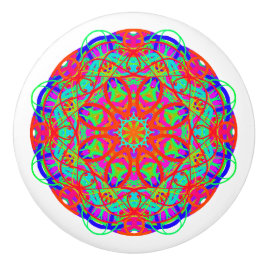 Kleurrijke Curve Mandala Boho Keramische Knop