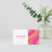 Kleurrijke Curves Retro Minimalistische Strepen Aa Visitekaartje (Staand voorkant)