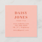 Kleurrijke Curvy Lines Abstract Retro Visitekaartj Vierkante Visitekaartje (Achterkant)