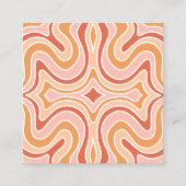 Kleurrijke Curvy Lines Abstract Retro Visitekaartj Vierkante Visitekaartje (Voorkant)