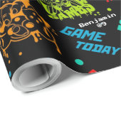 Kleurrijke Custom Abstracte Gamers Boy Verjaardags Cadeaupapier (Rol Hoek)