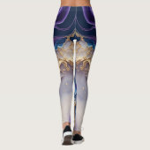 Kleurrijke Custom Branded Abstracte Waterverf Leggings (Achterkant)