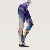 Kleurrijke Custom Branded Abstracte Waterverf Leggings (Rechts)