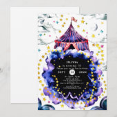 Kleurrijke Custom Circus Verjaardag Kaart (Voorkant / Achterkant)