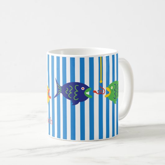 Kleurrijke Custom Fish Mok (Voorkant rechts)