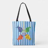Kleurrijke Custom Fishy Beach Shoulder Tas (Achterkant)