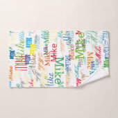 Kleurrijke Custom Name Pattern voor hem Bad Handdoek (Handdoek)