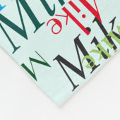Kleurrijke Custom Names op Bord Blauw Fleece Deken (Hoek)