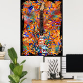 Kleurrijke Custom Paint Strat elektrische gitaar P Poster (Thuiskantoor)