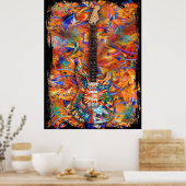Kleurrijke Custom Paint Strat elektrische gitaar P Poster (Keuken)
