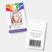 Kleurrijke Custom Rainbow Hospital Medewerker Medi Badge (Voor- en achterkant)