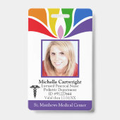 Kleurrijke Custom Rainbow Hospital Medewerker Medi Badge (Voorzijde)