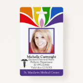 Kleurrijke Custom Rainbow Hospital Medewerker Medi Badge (Voorkant)