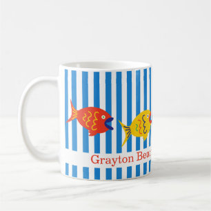 Kleurrijke Custom Whimsical Fish Mok