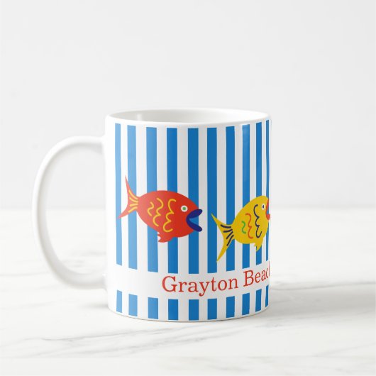 Kleurrijke Custom Whimsical Fish Mok (Links)