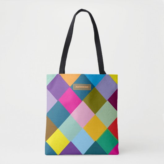 Kleurrijke Cute Chic Trendy Stijlvolle Tote Tote Bag (Voorkant)