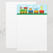 Kleurrijke Cute Dieren Trein voor Kinderen Briefpapier (Voorkant / Achterkant)