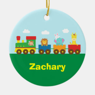Kleurrijke Cute Dieren Trein voor Kinderen Keramisch Ornament